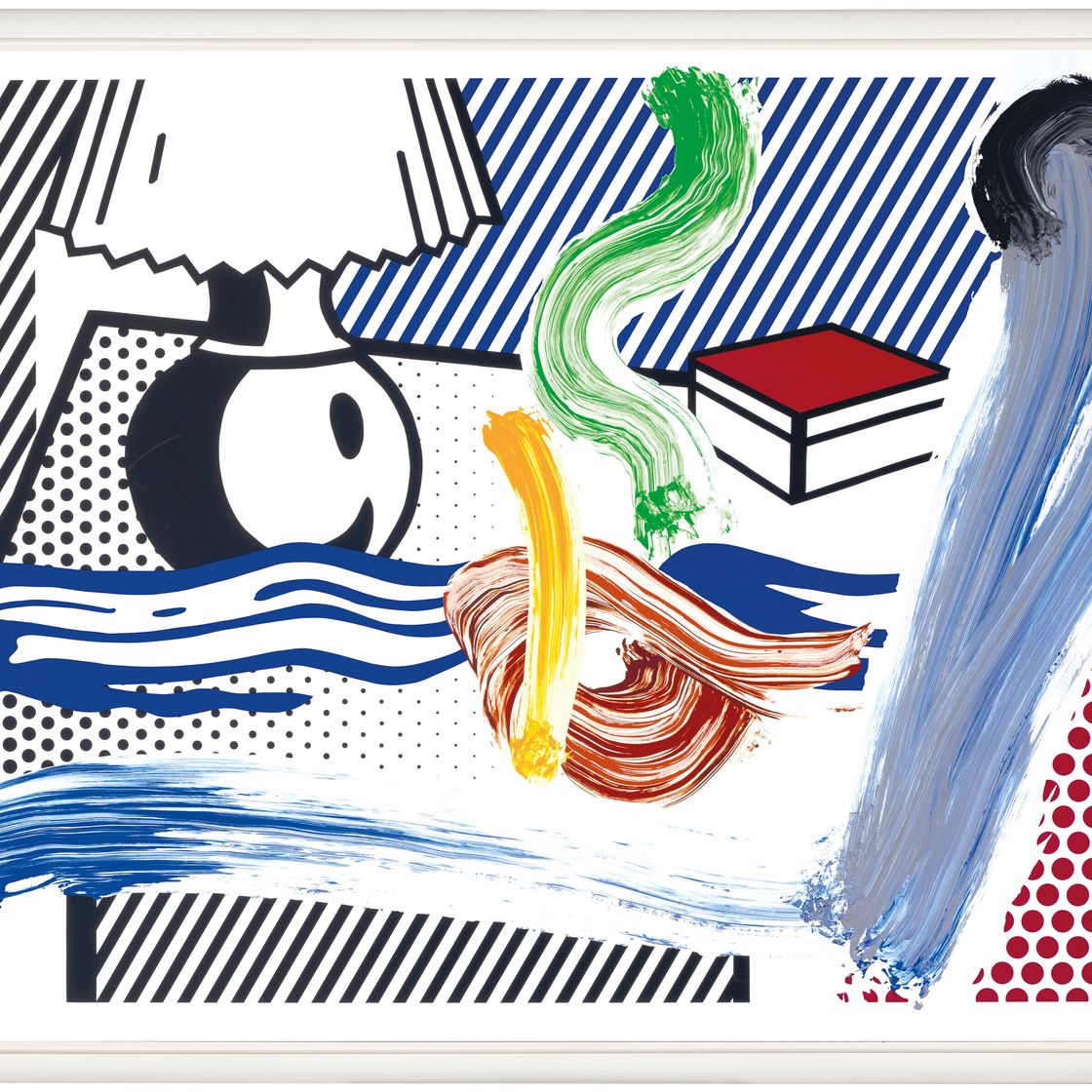 Roy Lichtenstein — Натюрморт с лампой, выполненный кистью, изображение 1