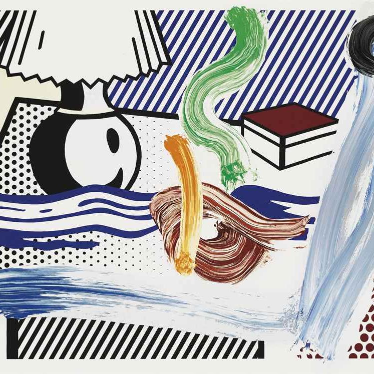 Roy Lichtenstein — Натюрморт с лампой, выполненный кистью