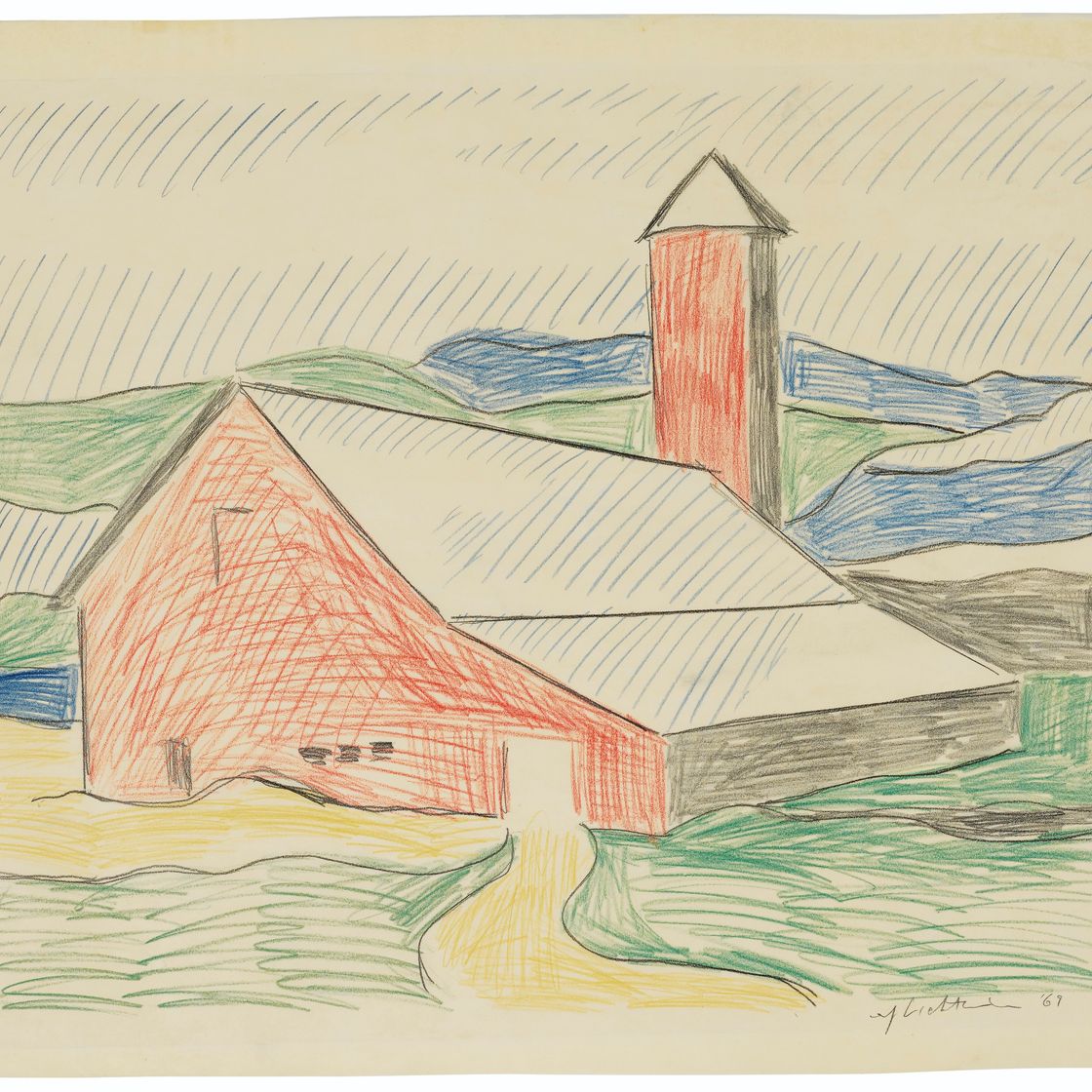 Roy Lichtenstein — Исследование для Red Barn II