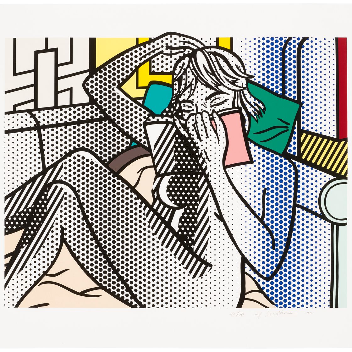 Roy Lichtenstein — Чтение в обнаженном виде, от Nudes, изображение 1