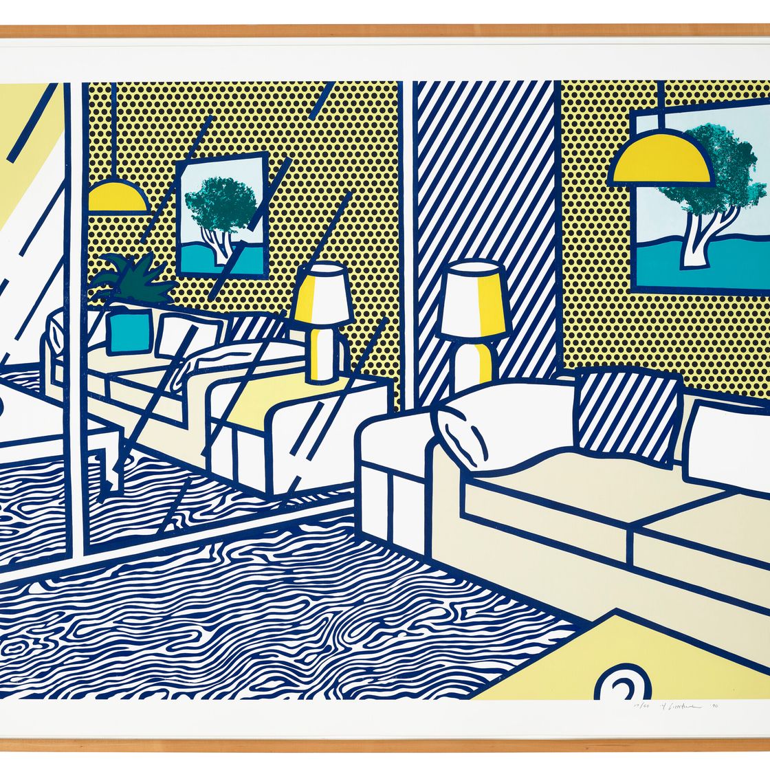 Roy Lichtenstein — Голубой пол из серии "Интерьер", изображение 2