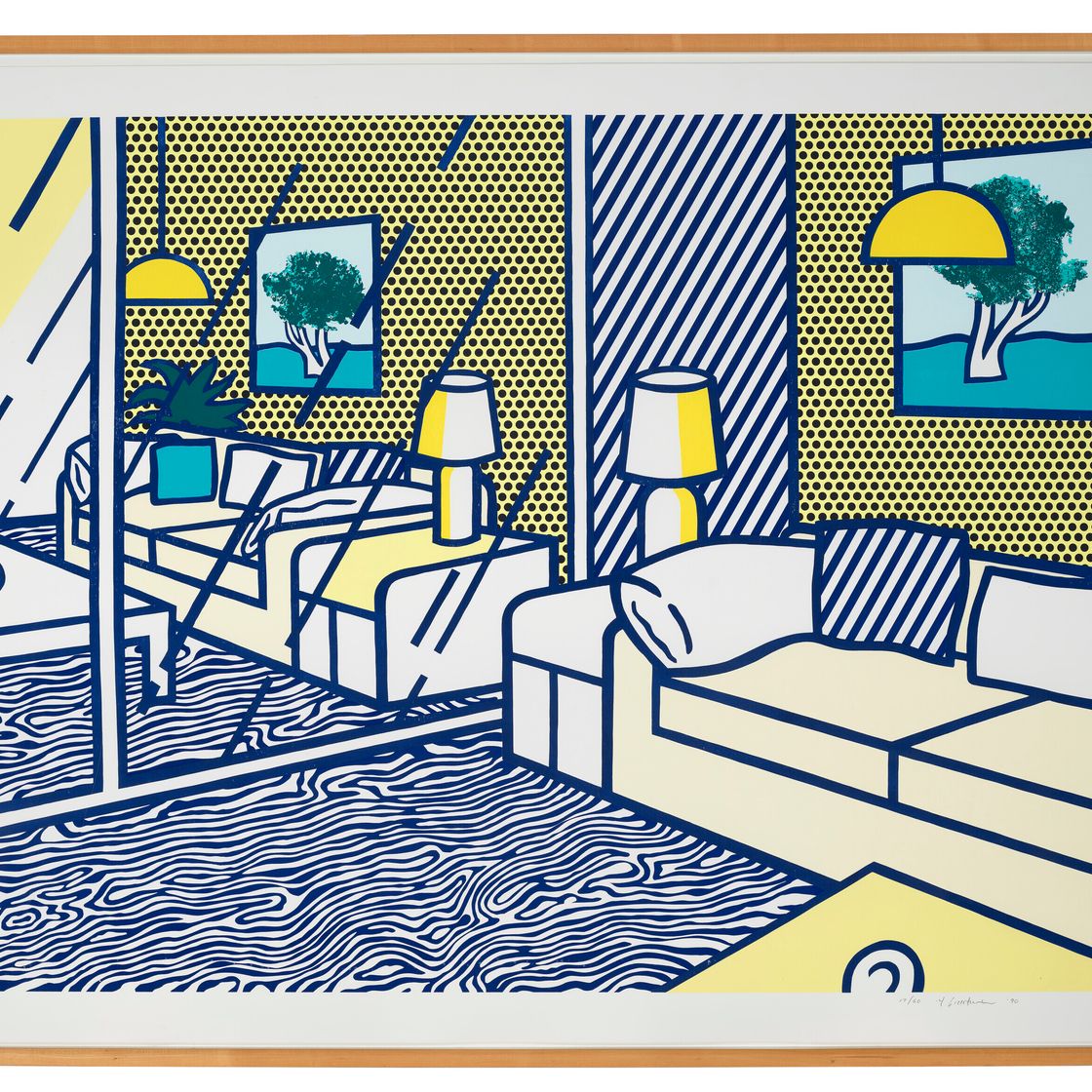 Roy Lichtenstein — Голубой пол из серии "Интерьер", изображение 3