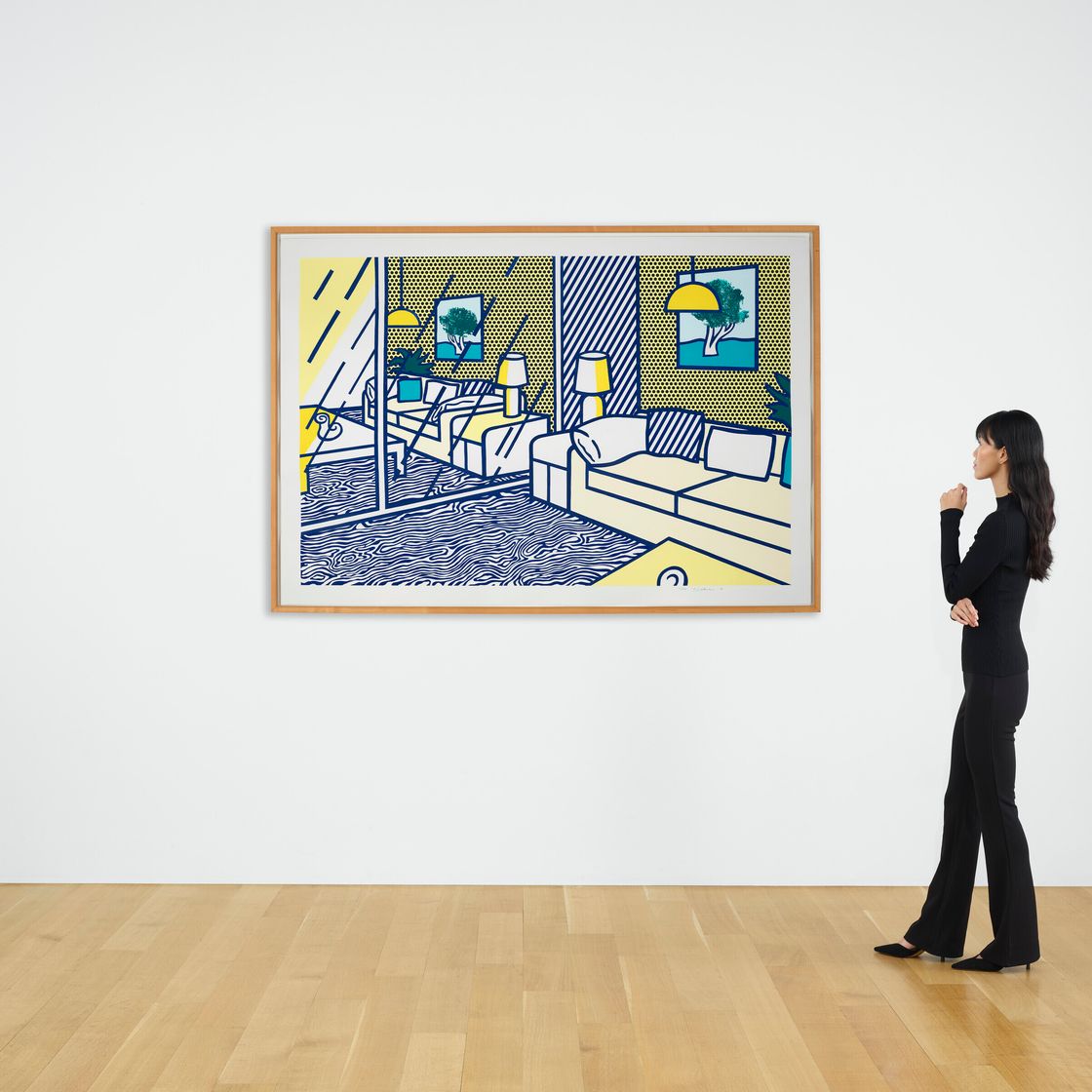 Roy Lichtenstein — Голубой пол из серии "Интерьер", изображение 4