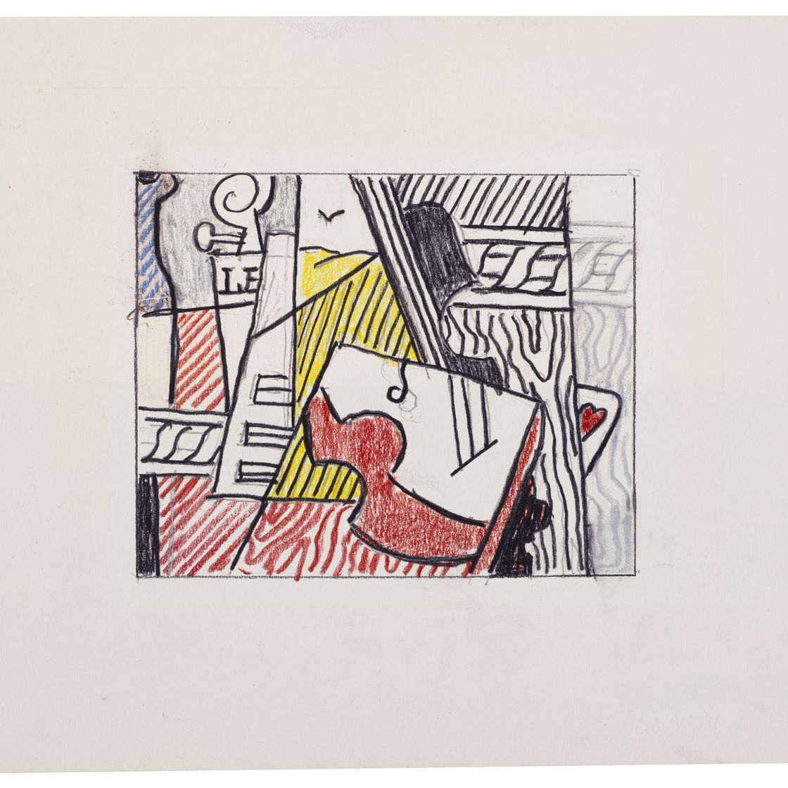 Roy Lichtenstein — Кубистический натюрморт (этюд), изображение 2