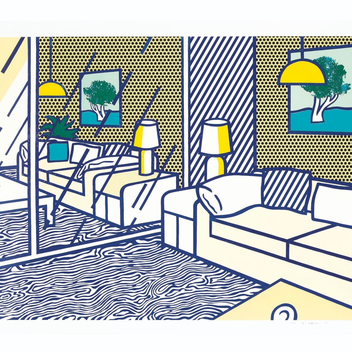 Roy Lichtenstein — Голубой пол из серии "Интерьер"