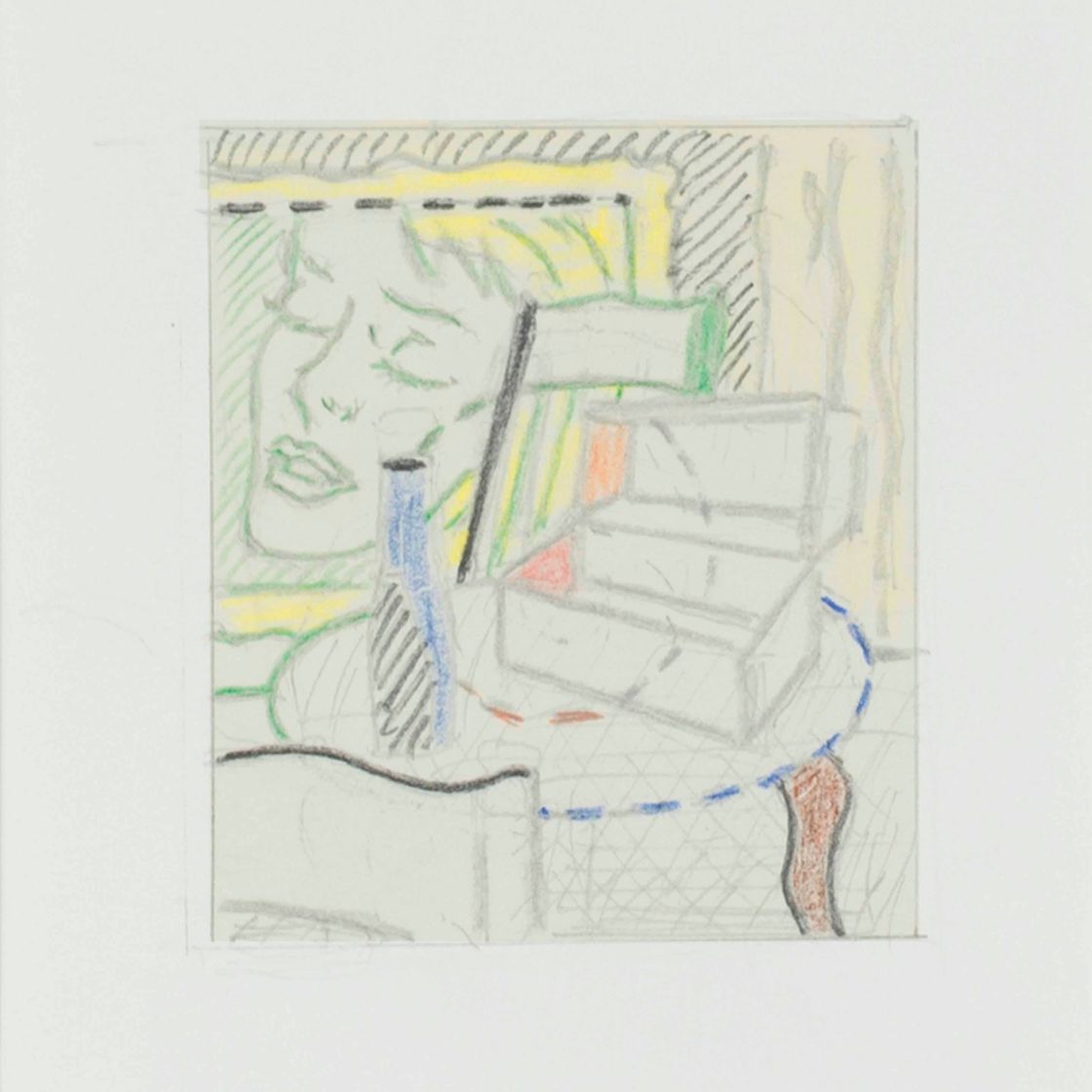 Roy Lichtenstein — Рисунок для интерьера с картинами и натюрмортами