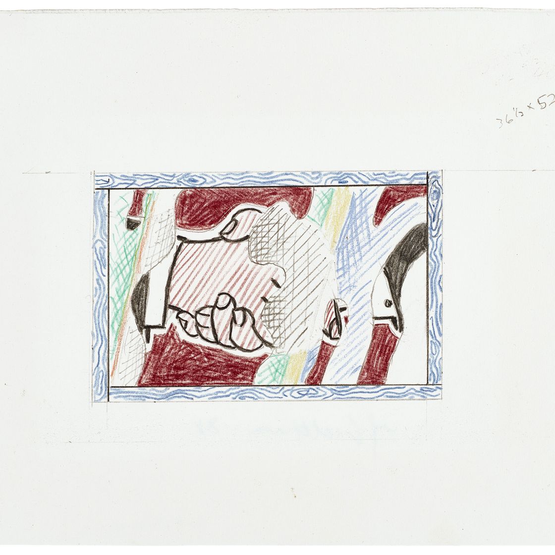 Roy Lichtenstein — Размышления: Рукопожатие (исследование), изображение 2