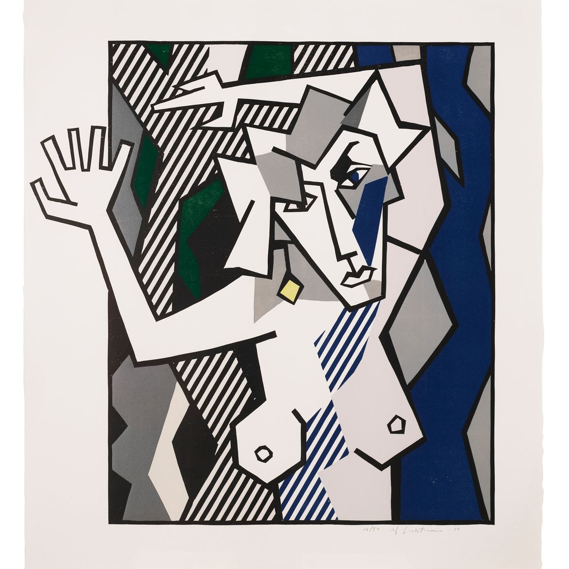 Roy Lichtenstein — Обнаженная в лесу, из серии экспрессионистских гравюр на дереве