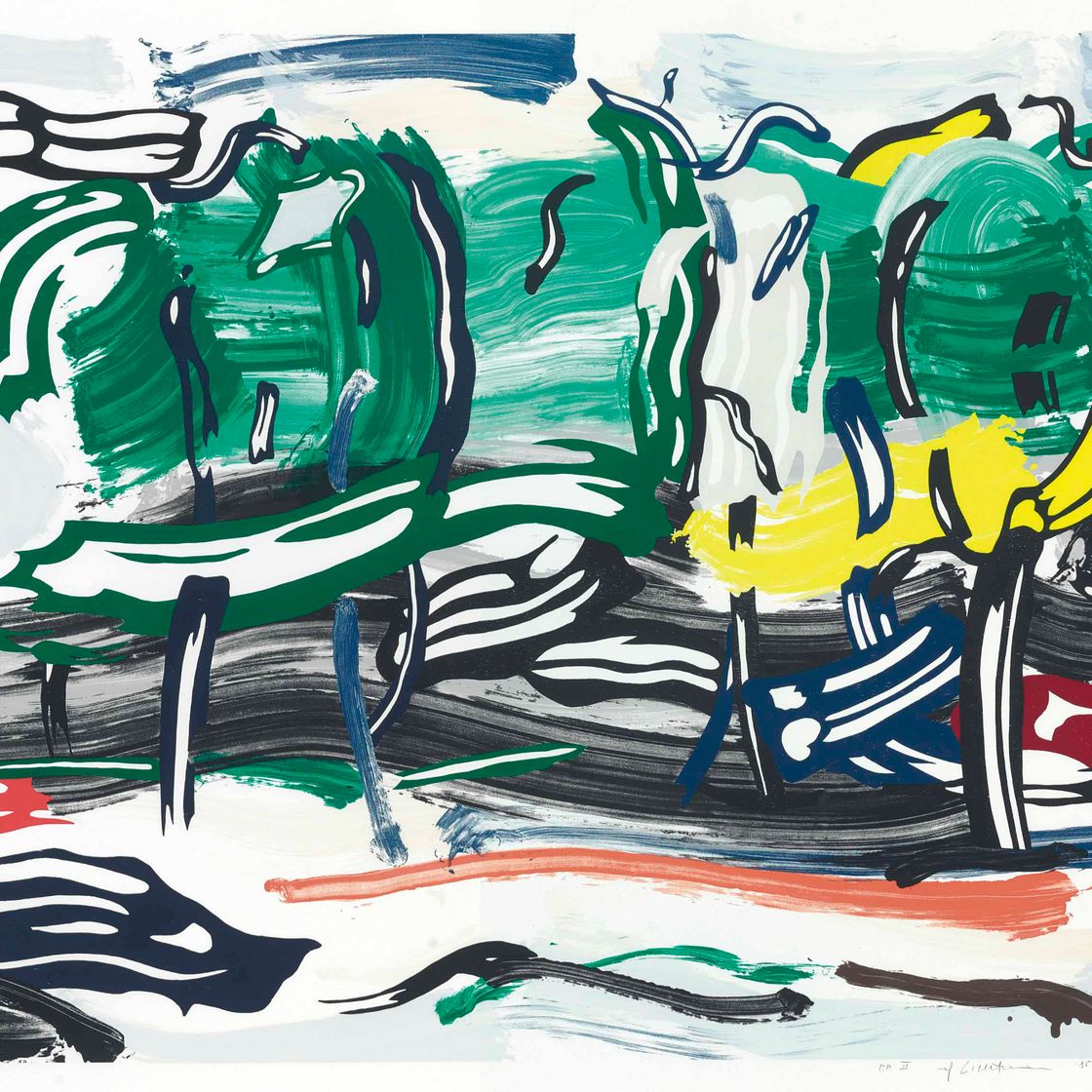 Roy Lichtenstein — Дорога перед лесом, из пейзажей