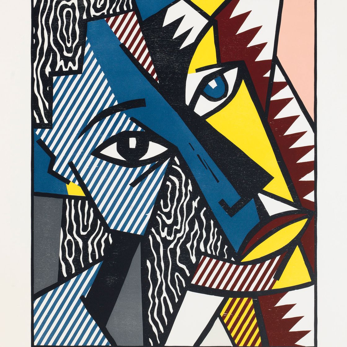 Roy Lichtenstein — Голова из серии экспрессионистских гравюр на дереве