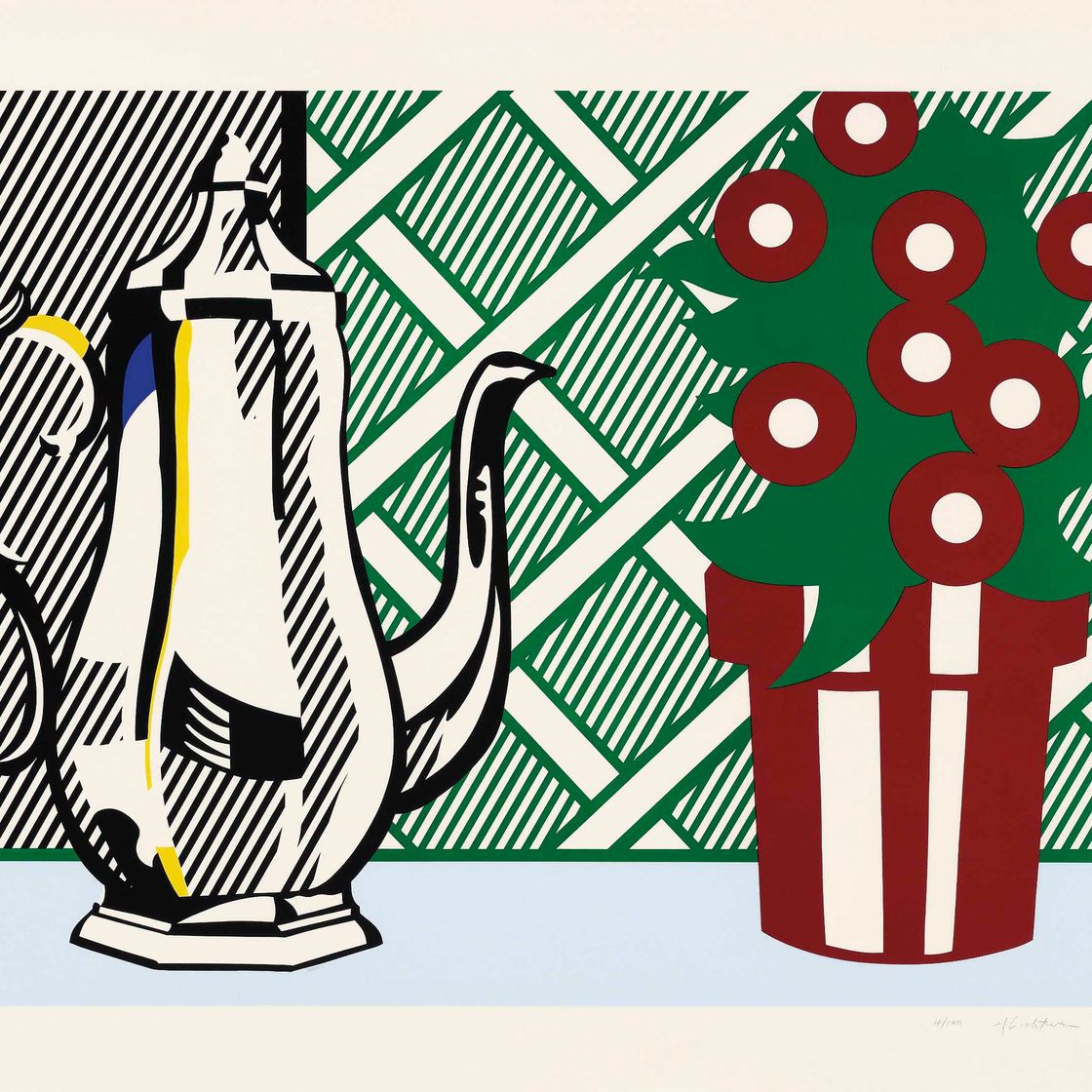 Roy Lichtenstein — Натюрморт с кувшином и цветами, из: Шесть натюрмортов