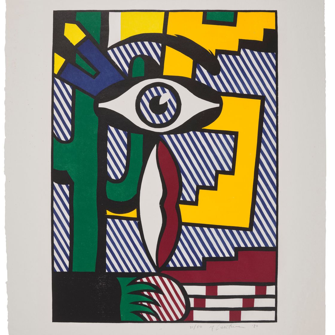 Roy Lichtenstein — Тема американских индейцев III, из серии "Тематика американских индейцев", изображение 1