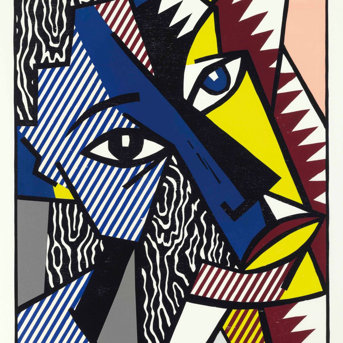 Roy Lichtenstein — Голова с экспрессионистской гравюры на дереве