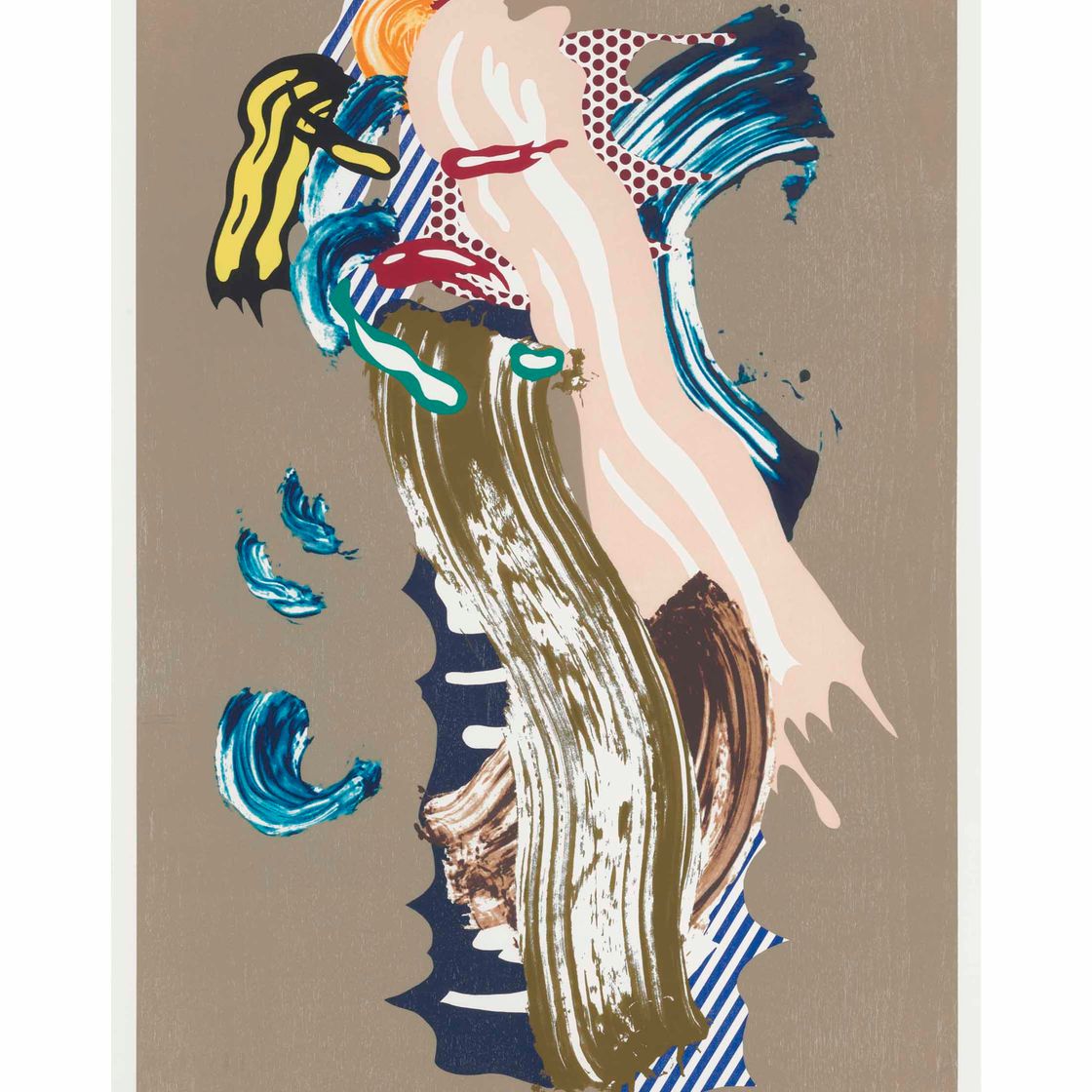 Roy Lichtenstein — Блондинка из серии рисунков "Мазок кисти"