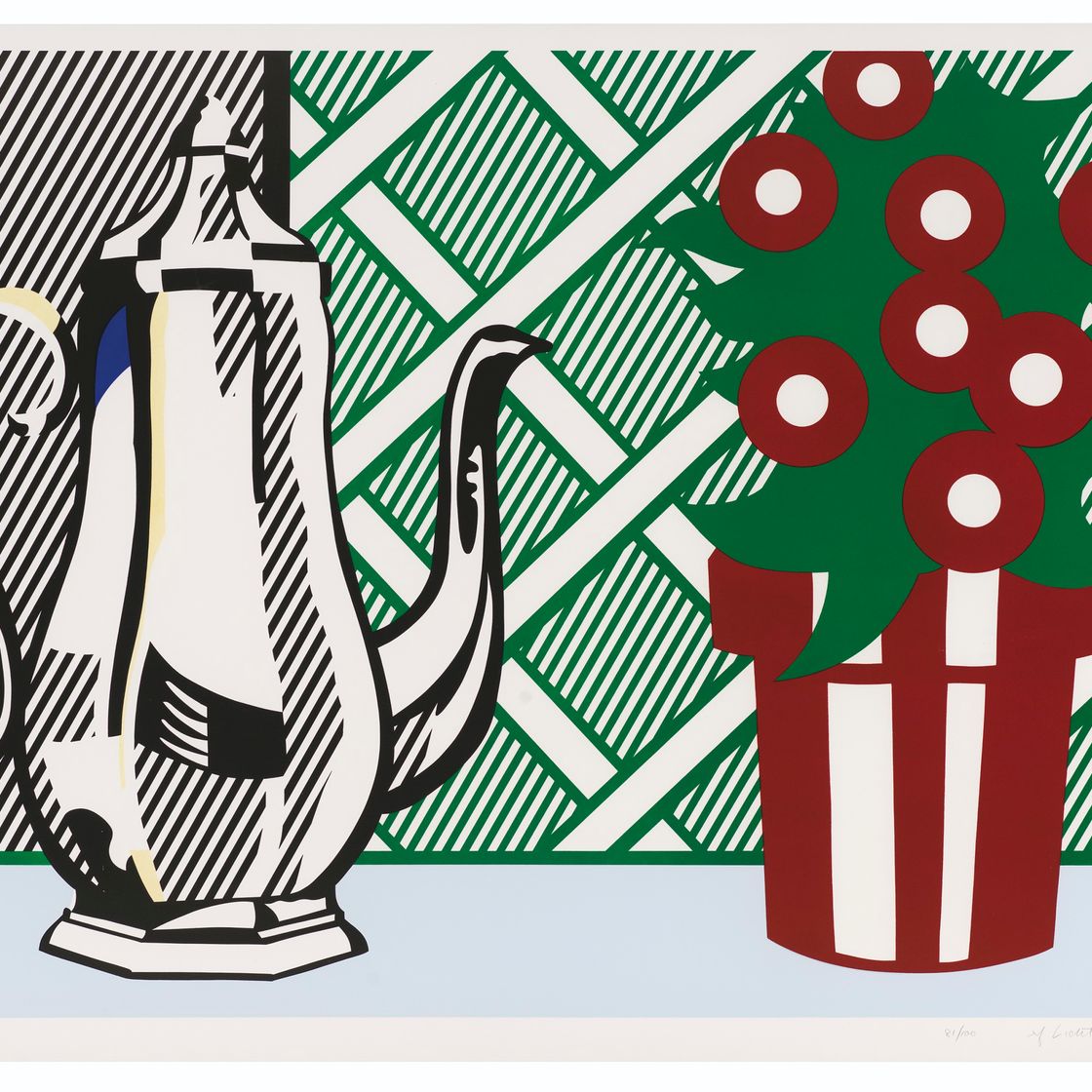 Roy Lichtenstein — Натюрморт с кувшином и цветами, из: Шесть натюрмортов