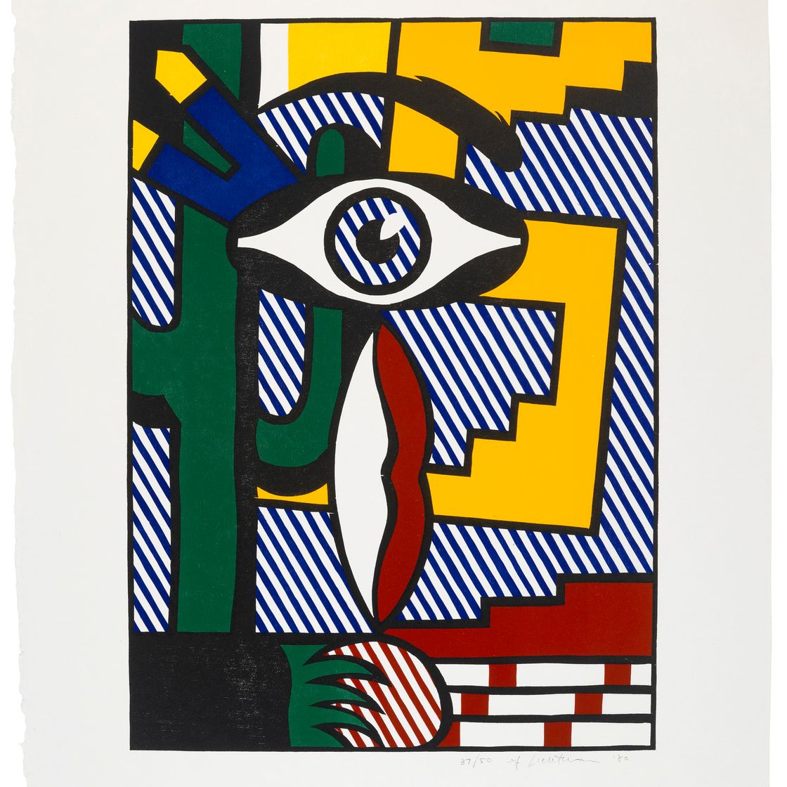 Roy Lichtenstein — Тема американских индейцев III, из серии "Тематика американских индейцев"