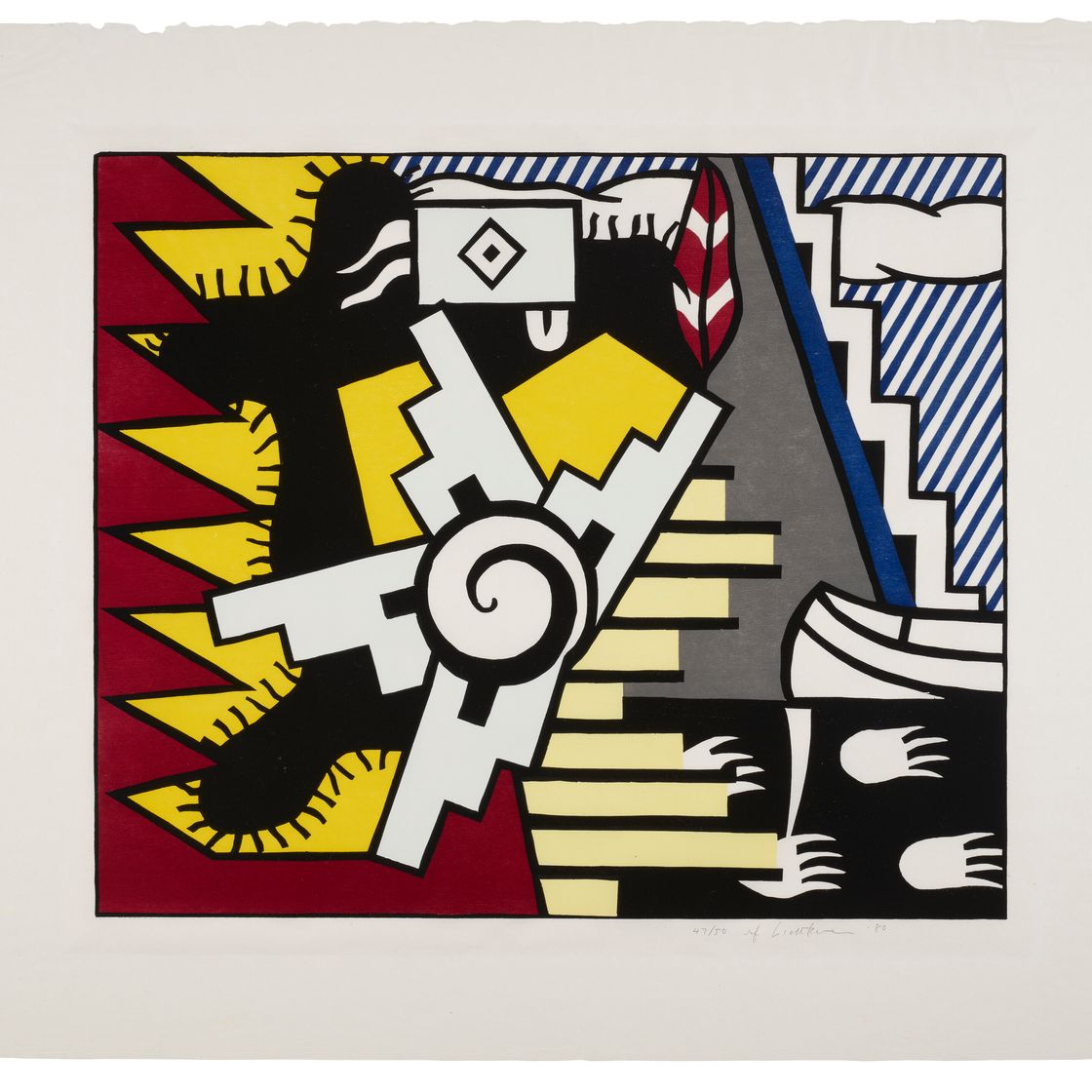 Roy Lichtenstein — Тема американских индейцев II, из серии "Тематика американских индейцев"