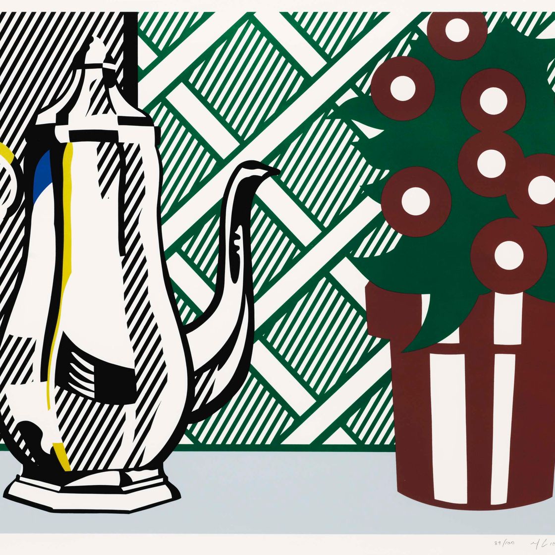 Roy Lichtenstein — Натюрморт с кувшином и цветами, из серии "Шесть натюрмортов"