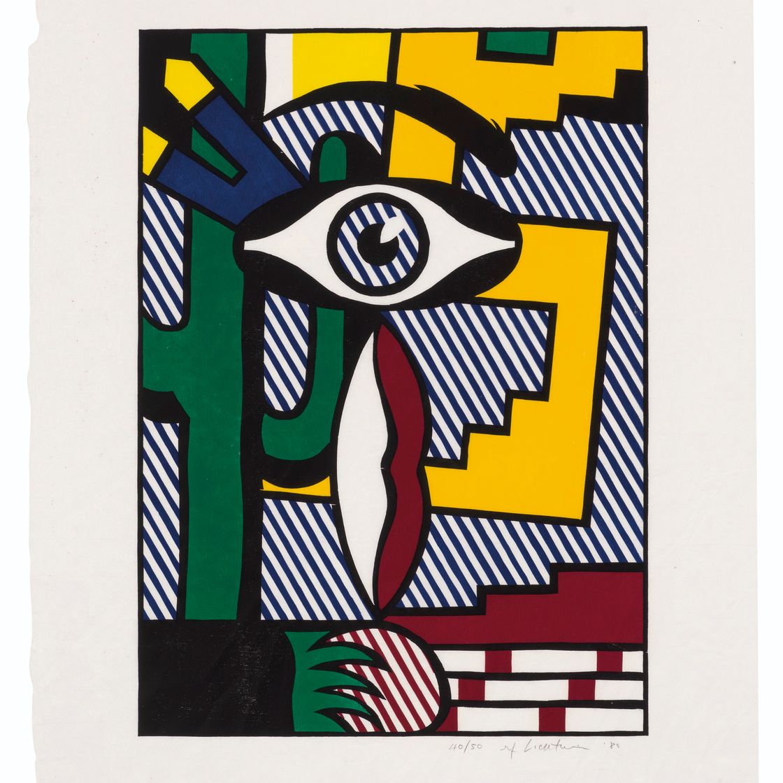 Roy Lichtenstein — Тема американских индейцев III, из серии "Тематика американских индейцев"
