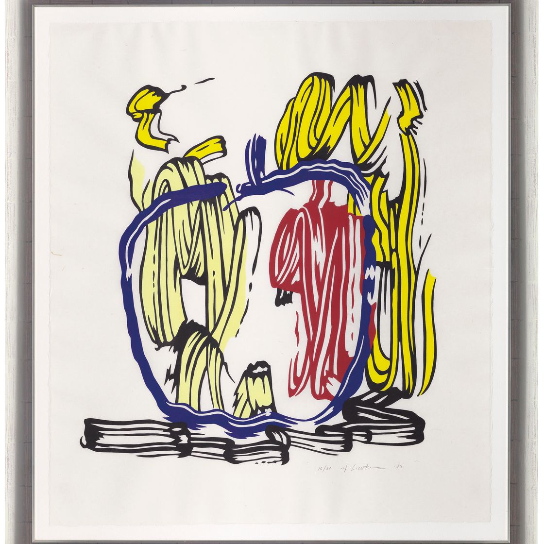 Roy Lichtenstein — Вертикальное яблоко, из серии гравюр на дереве "Семь яблок"., изображение 2