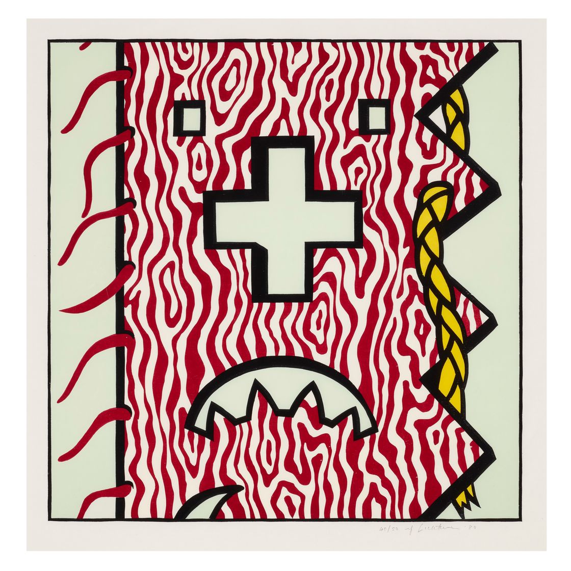 Roy Lichtenstein — Тема американских индейцев IV, из серии "Тематика американских индейцев"