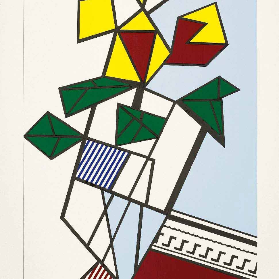 Roy Lichtenstein — Коллаж для кубистических цветов Коллаж для рождественской открытки без названия для Beyeler