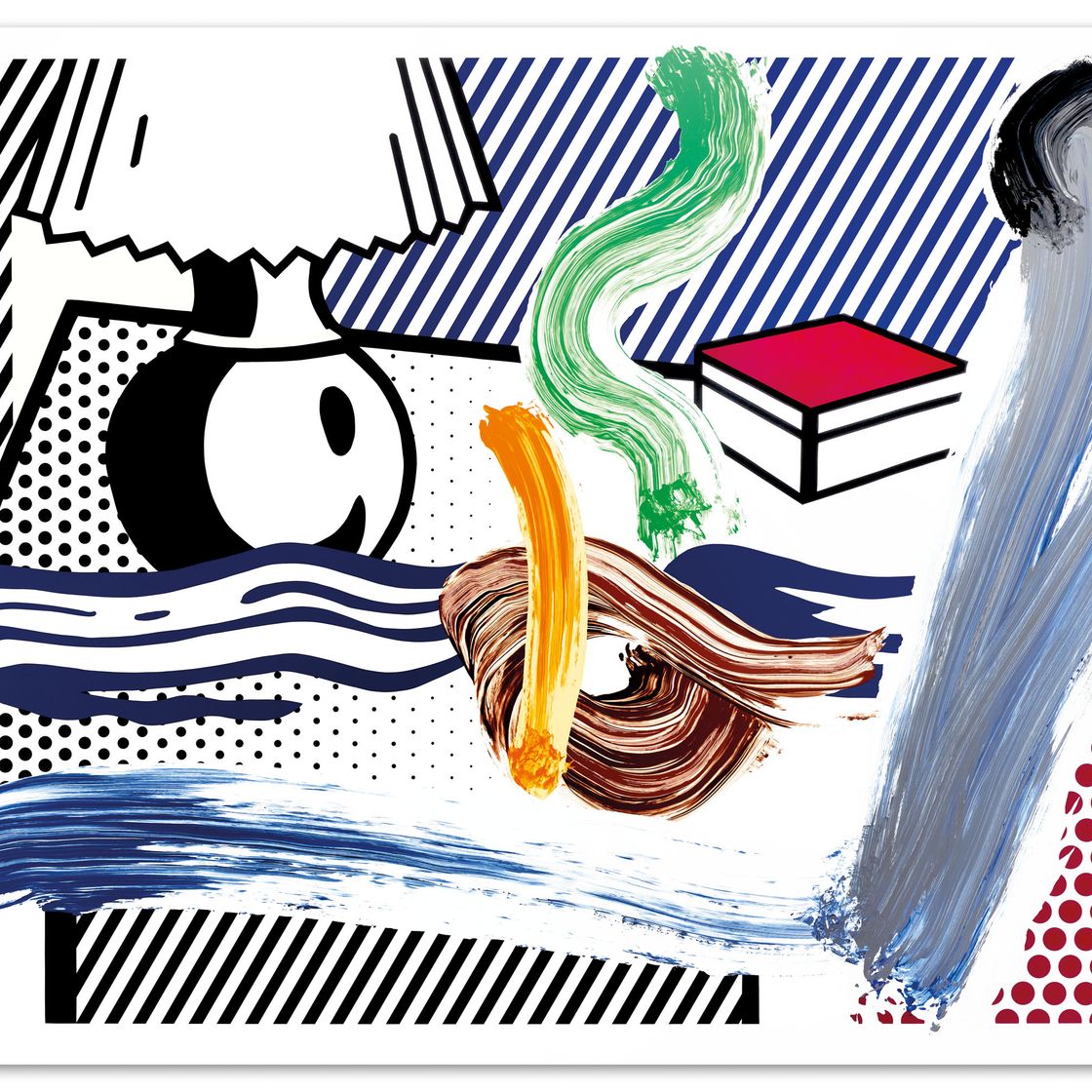 Roy Lichtenstein — Натюрморт с лампой, выполненный кистью, изображение 2