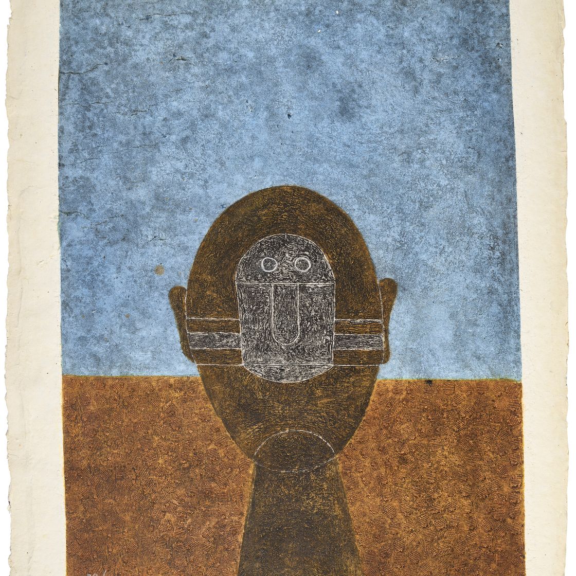 Rufino Tamayo — Кабеза собре фондо азул (голова на синем фоне)