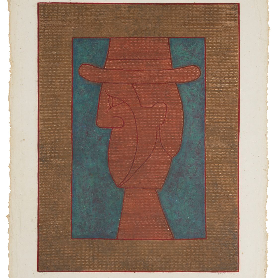Rufino Tamayo — Перфиль с сомбреро (профиль со шляпой)