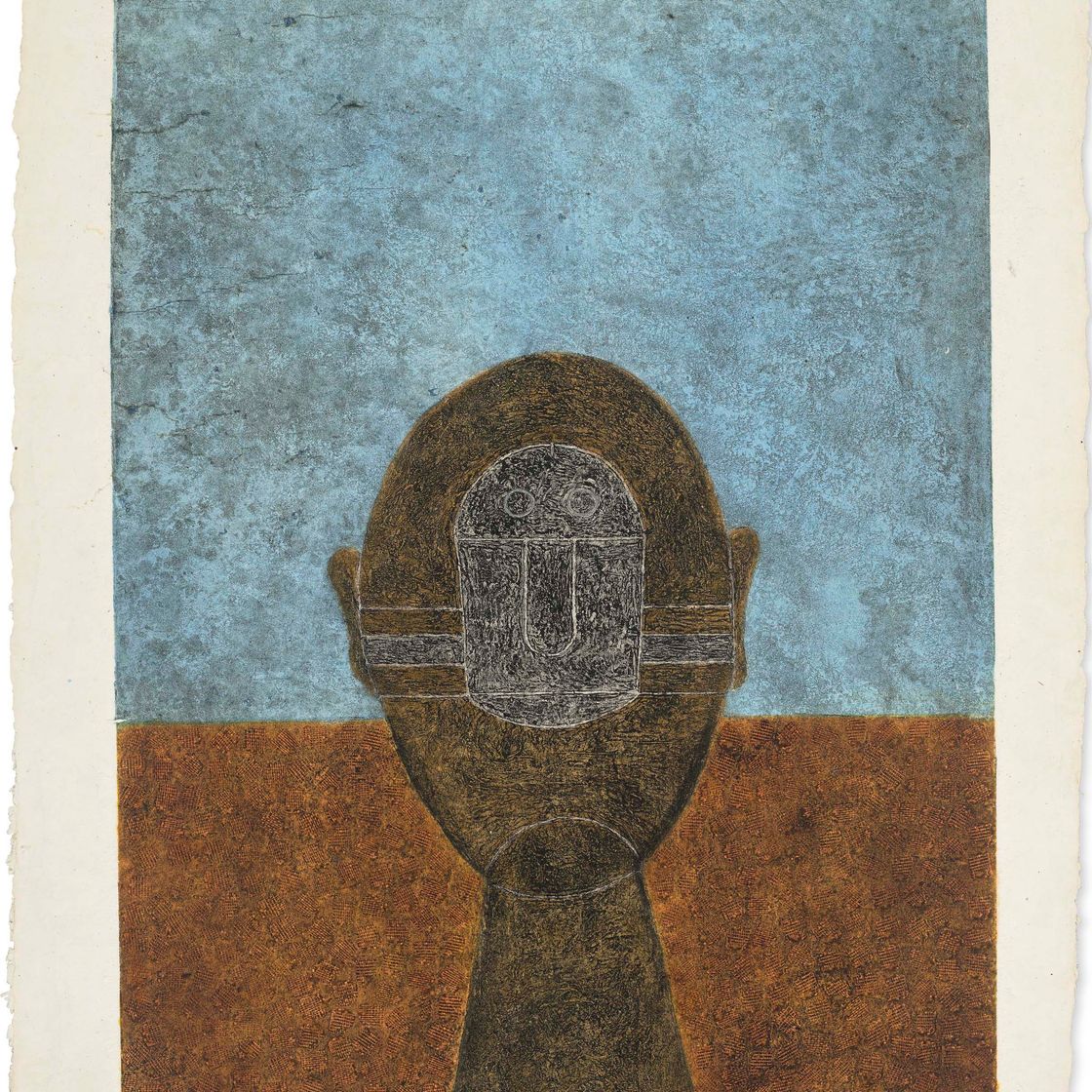 Rufino Tamayo — Голова на синем фоне