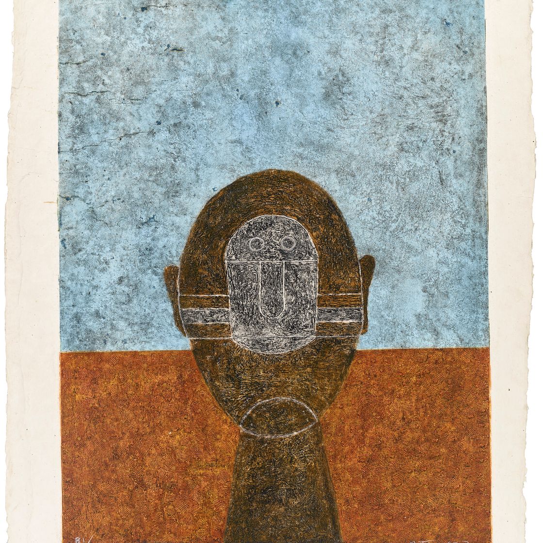 Rufino Tamayo — Голова на синем фоне / Cabeza sobre fondo azul