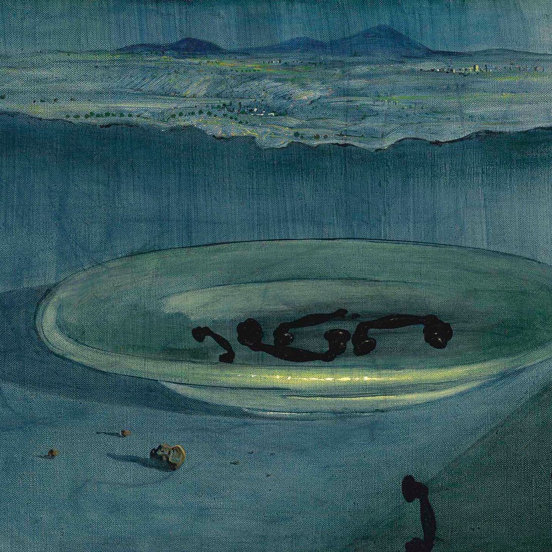 Salvador Dalí — Пейзаж с телефонами на тарелке (Пейзаж с телефонами на тарелке)