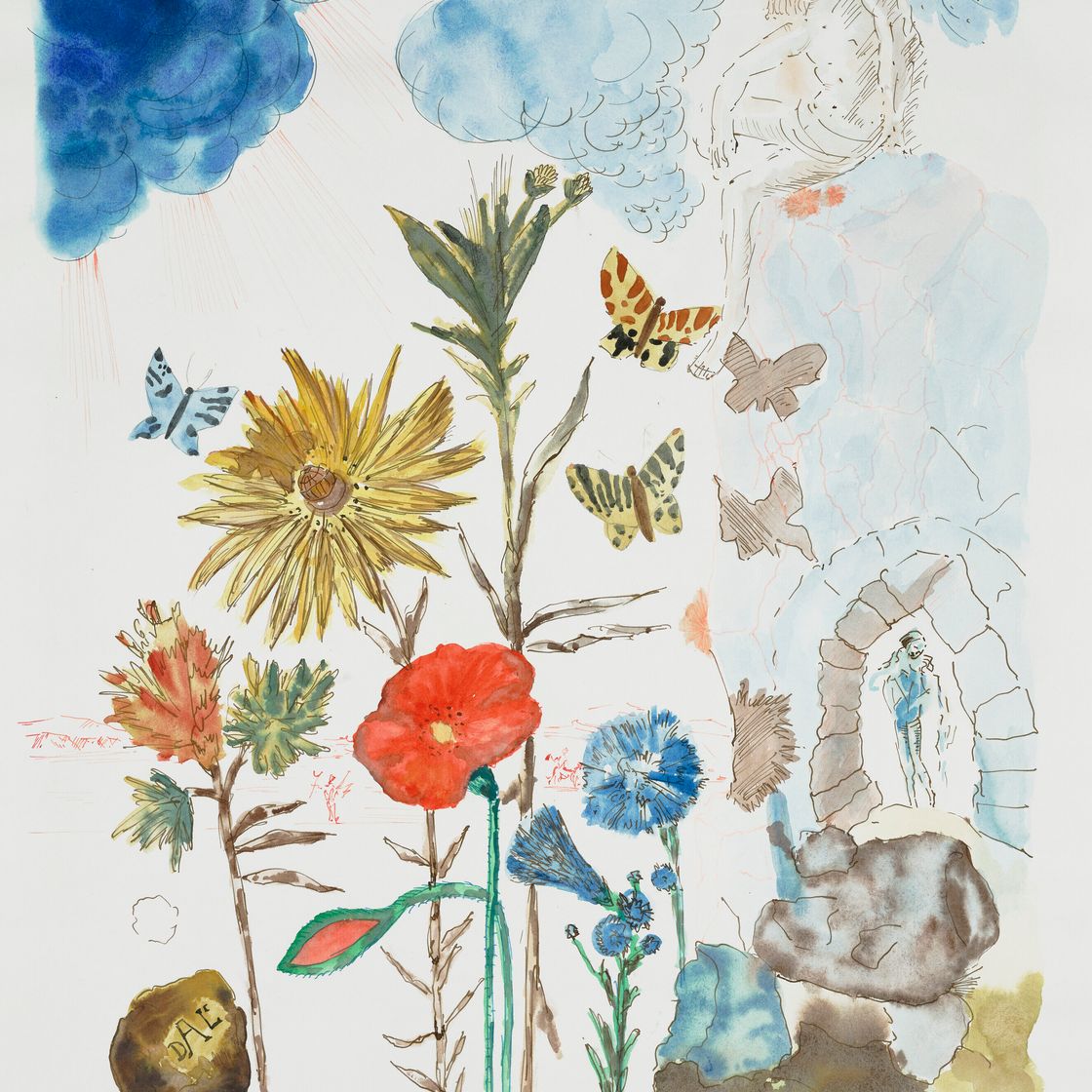 Salvador Dalí — Цветы с папильонками, изображение 1