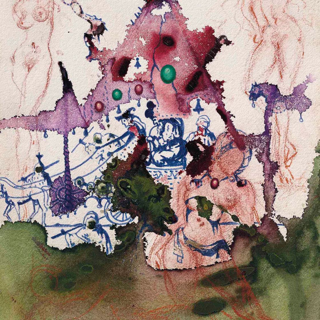 Salvador Dalí — Дом волшебников в балдахинском лесу среди деревьев
