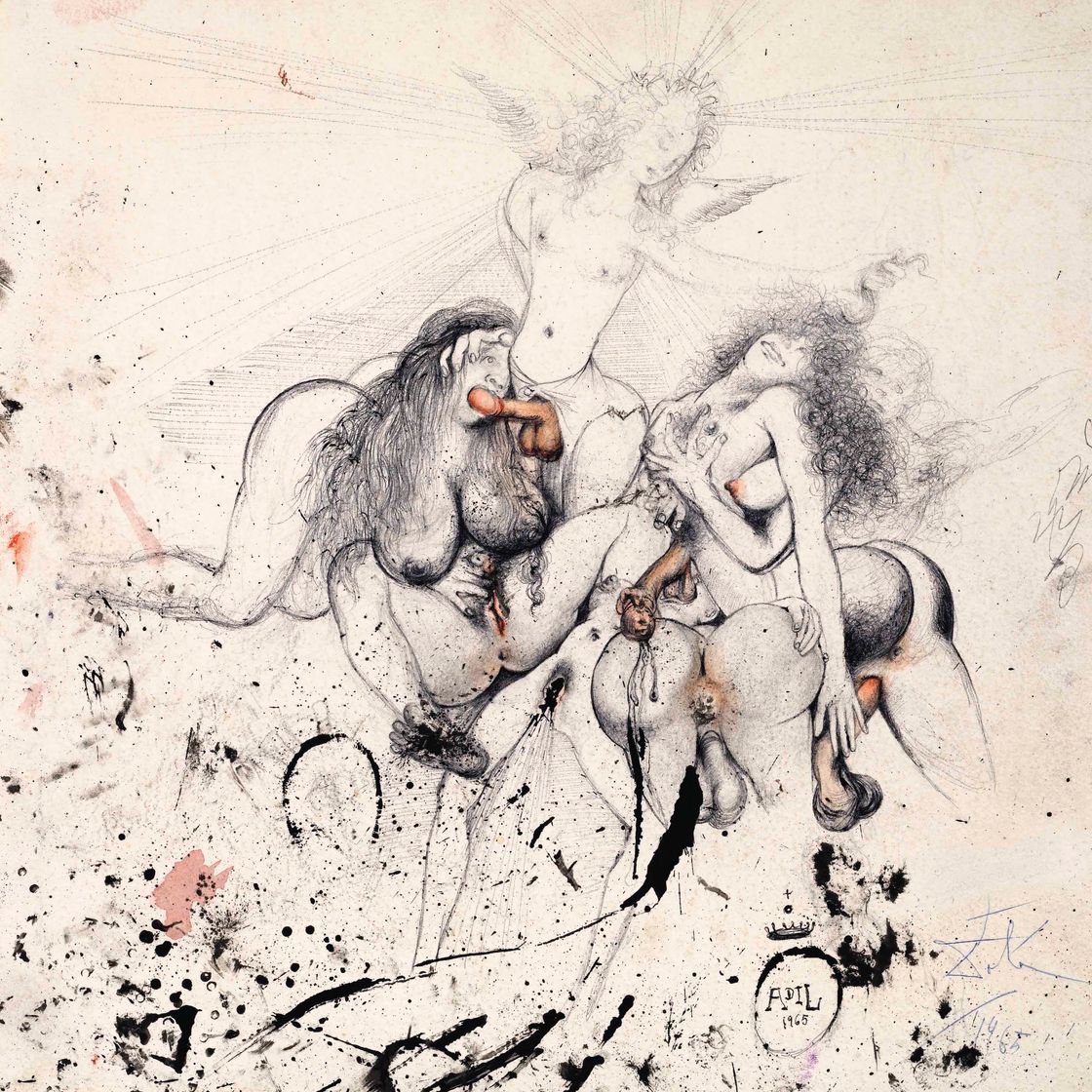 Salvador Dalí — Эротическая сцена в анжи (секс ангелов)
