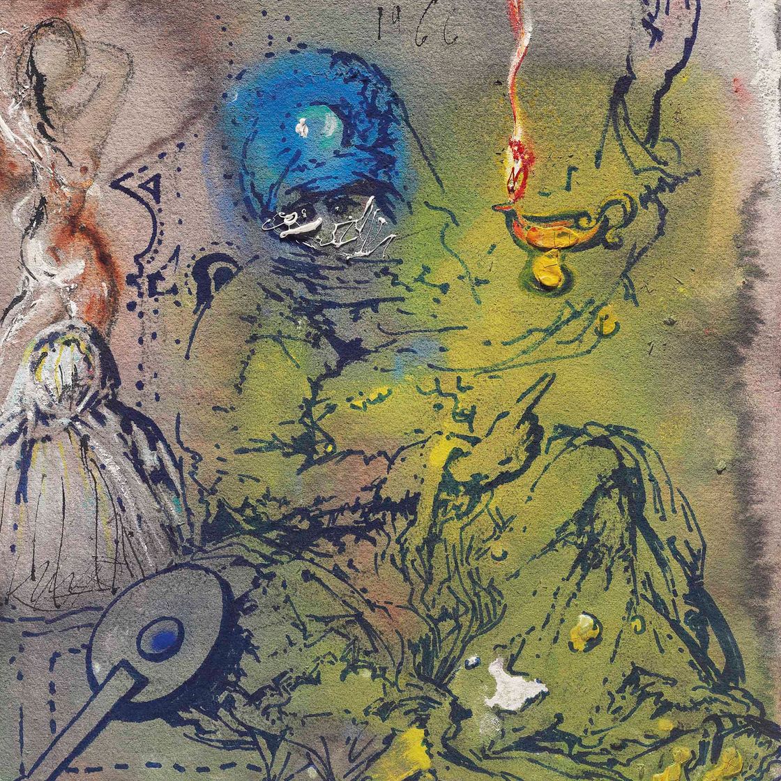 Salvador Dalí — Женская вуаль в голубом тюрбане и с намеком на лампу