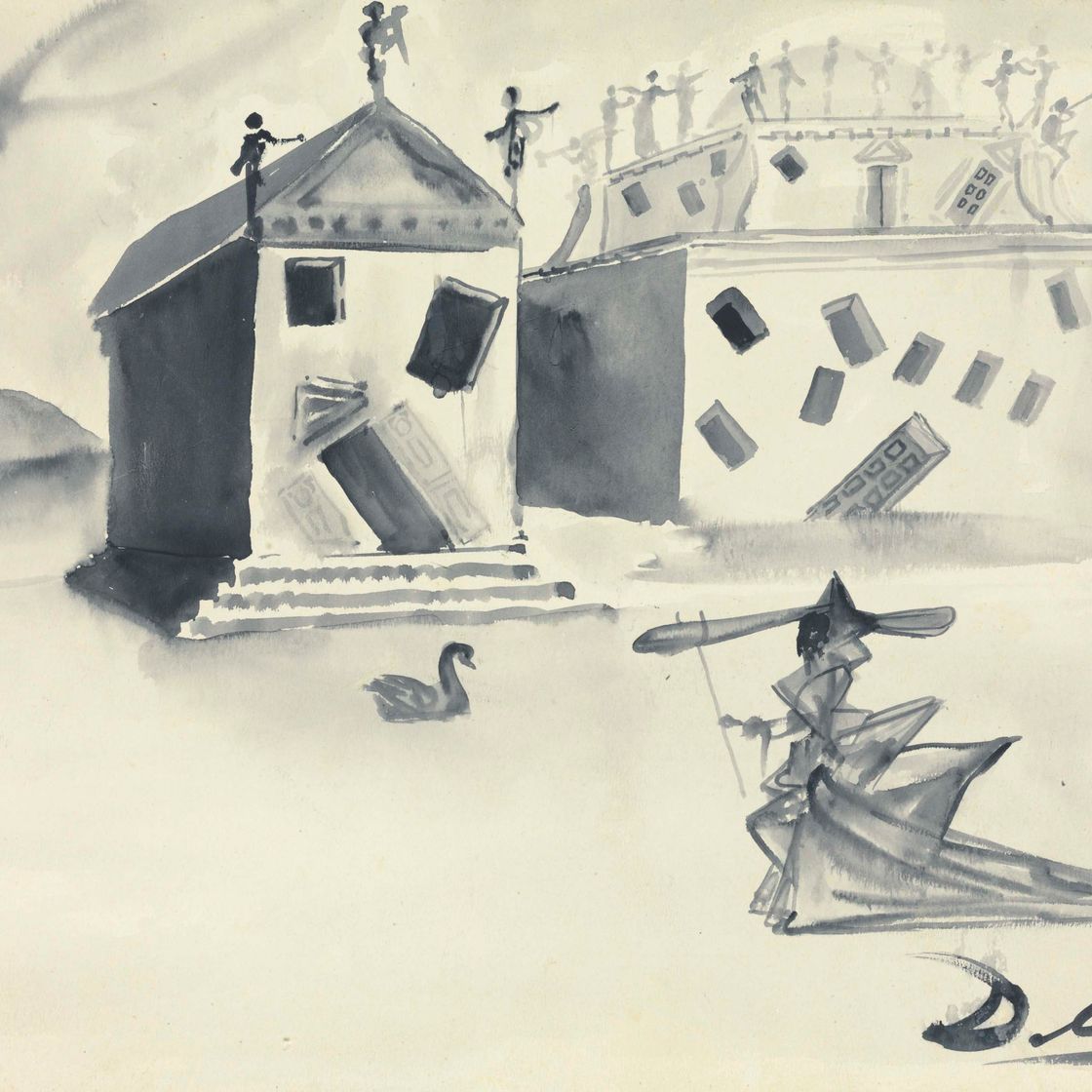 Salvador Dalí — Сюрреалистический дом ( спереди); Этюд из дома (сзади)