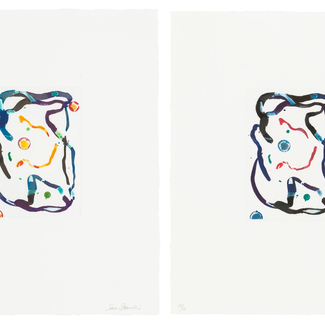 Sam Francis — Две гравюры художника