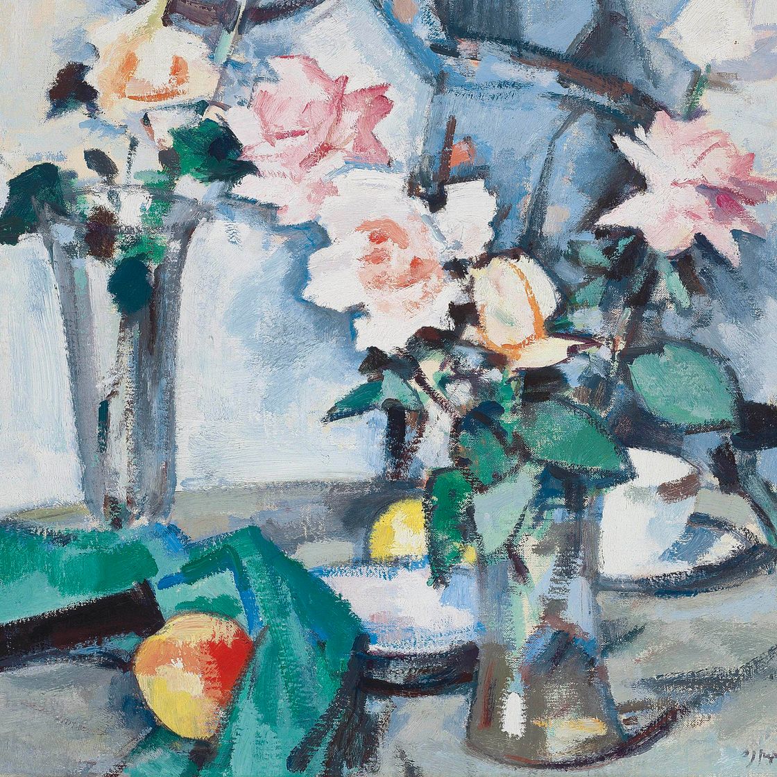 Samuel John Peploe — Розы и чайная чашка
