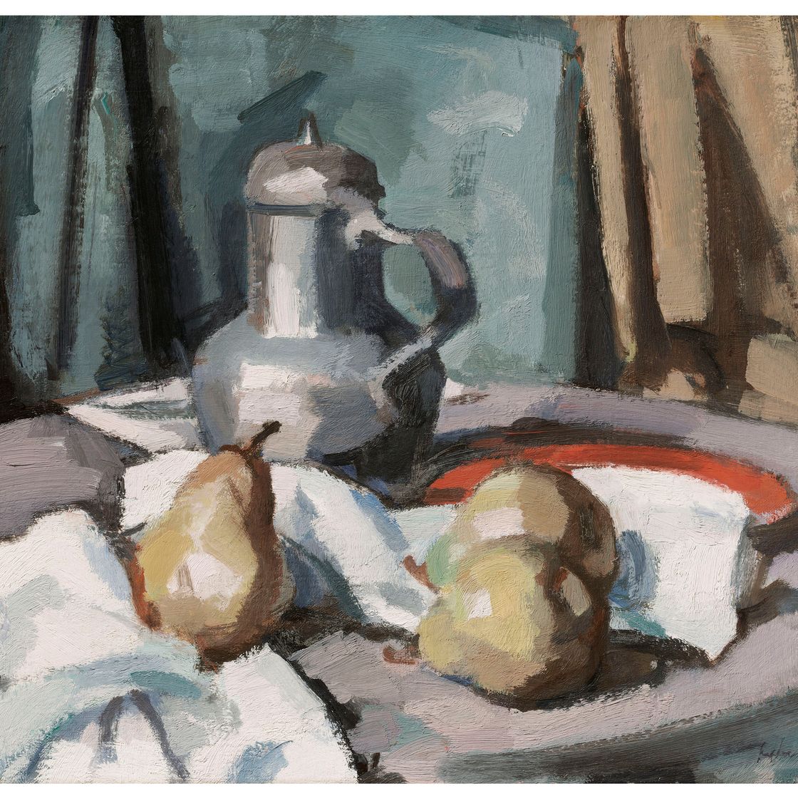 Samuel John Peploe — Оловянный кувшин и груши