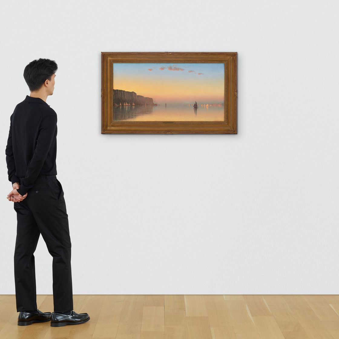 Sanford Robinson Gifford — Закат над Палисадами на Гудзоне, изображение 5