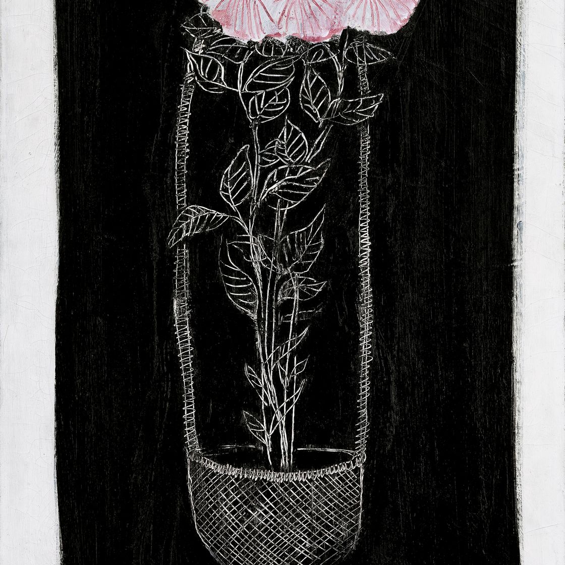 Sanyu — Розовые хризантемы в корзине (Chrysanthèmes roses dans une corbeille), изображение 1