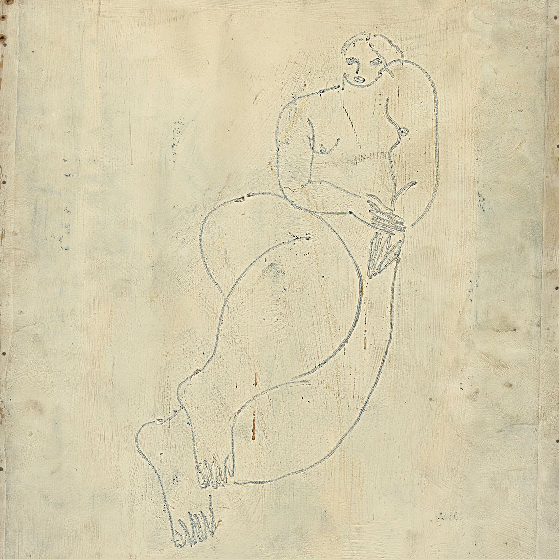 Sanyu — Котенок карабкается на стул; Обнаженный (двусторонний), изображение 2