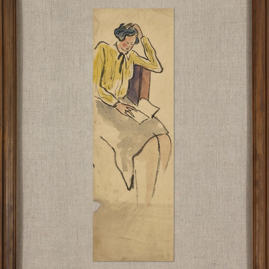 Sanyu — Лекция "Желтая блузка" (Читает женщина в желтой блузке), изображение 2