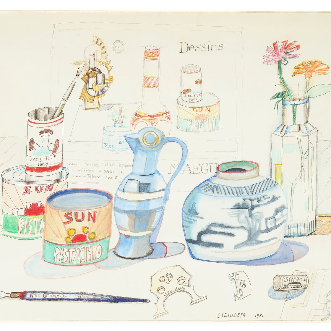 Saul Steinberg — Натюрморт с плакатом, изображение 1