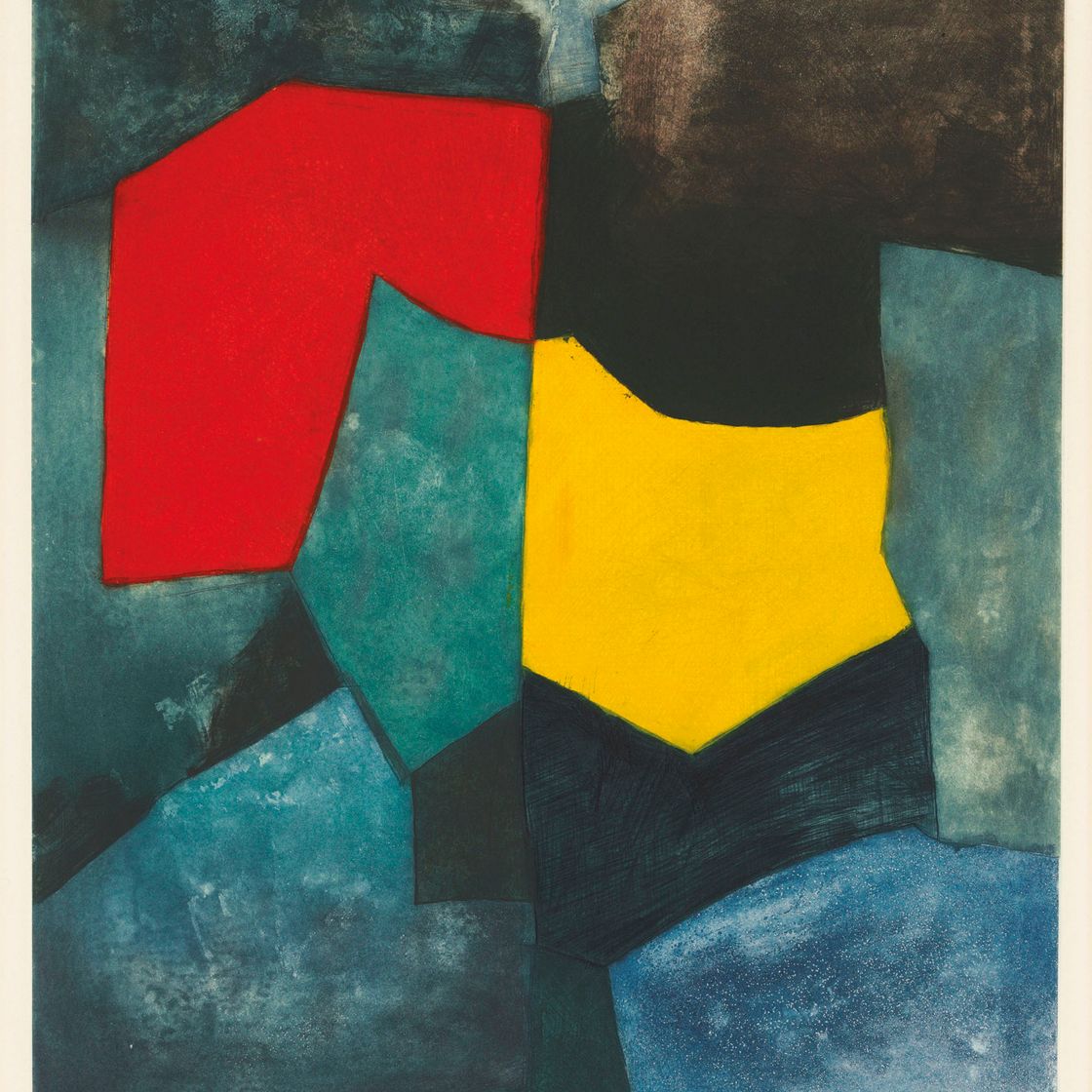 Serge Poliakoff — Композиция: румяна, белый, желтый и синий