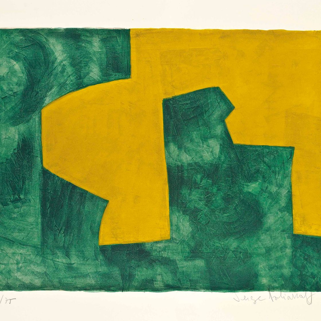 Serge Poliakoff — Композиция в зеленых и желтых тонах