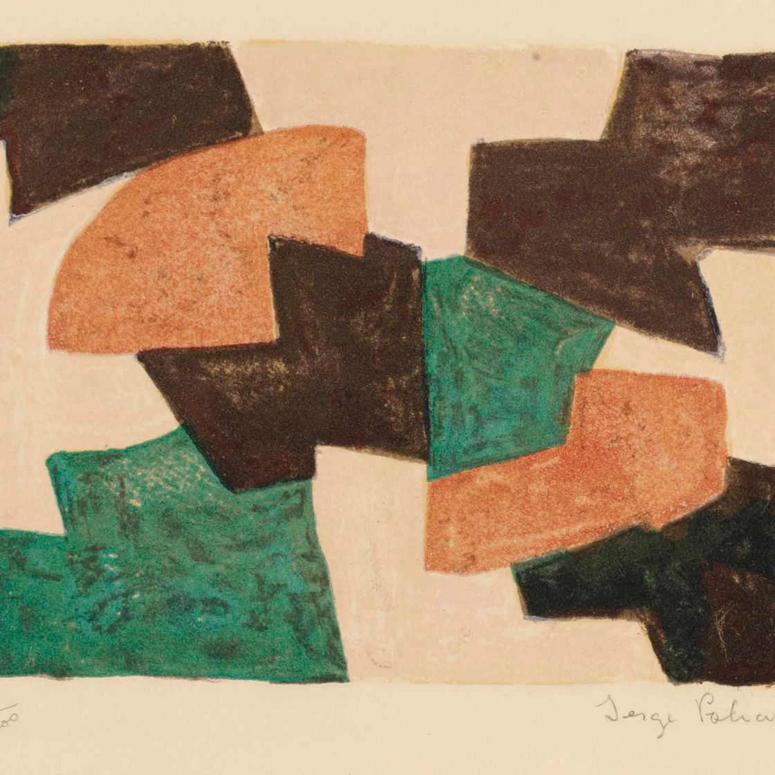 Serge Poliakoff — Композиция "verte", "beige", "rouge et brune" (Poliakoff-Schneider 45)