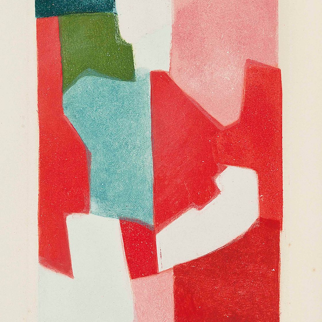 Serge Poliakoff — Композиция в красных и зеленых тонах, от: Parménide