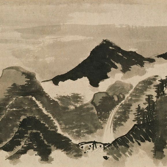 Shen Zhou — Ночные горы, изображение 2